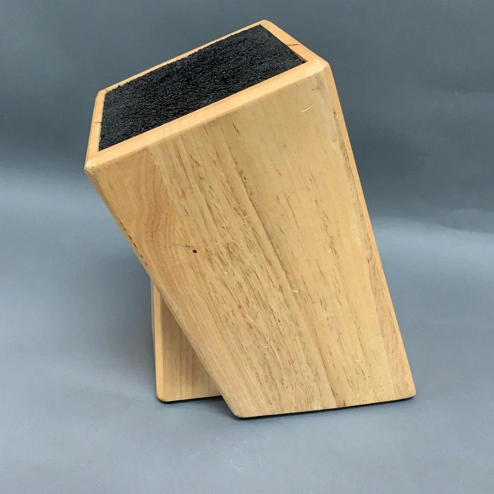 I‎ Go Home Products Slotless Wooden Knife Block Stand Cutlery Storage Organizer